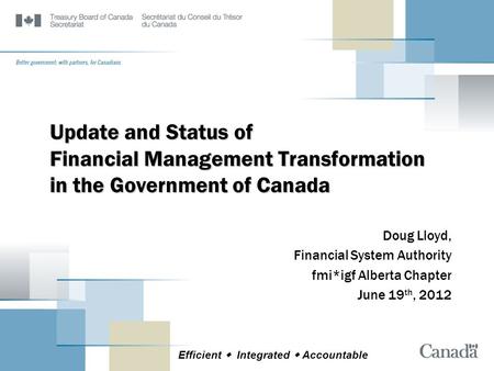 Doug Lloyd, Financial System Authority fmi*igf Alberta Chapter