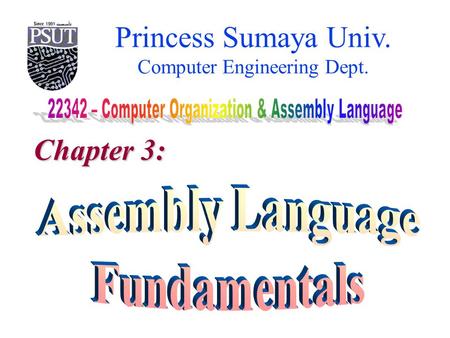 Princess Sumaya Univ. Computer Engineering Dept. Chapter 3: