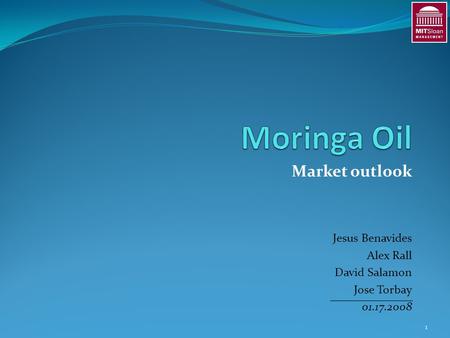 Market outlook Jesus Benavides Alex Rall David Salamon Jose Torbay 01.17.2008 1.