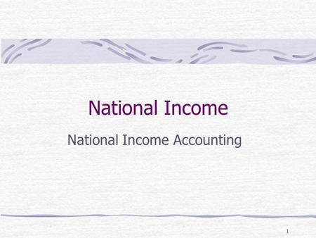 National Income Accounting