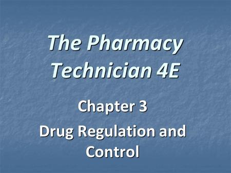 The Pharmacy Technician 4E