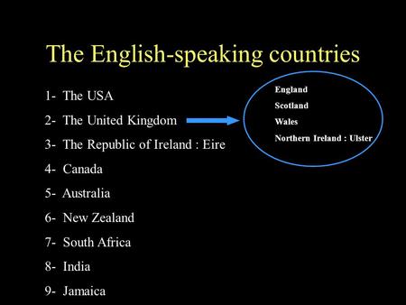 The English-speaking countries