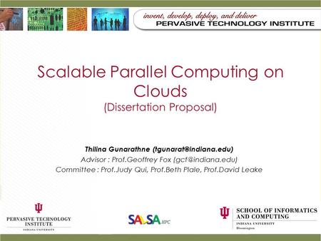 Scalable Parallel Computing on Clouds (Dissertation Proposal)