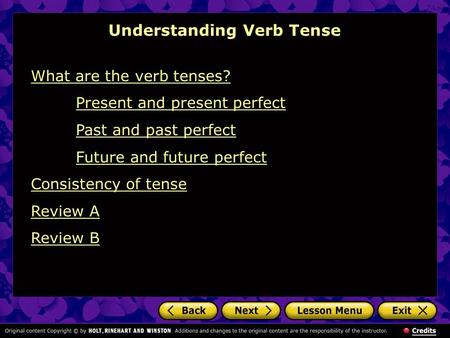 Understanding Verb Tense