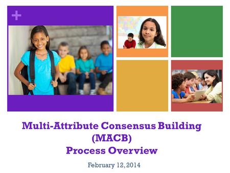 + Multi-Attribute Consensus Building (MACB) Process Overview February 12, 2014.