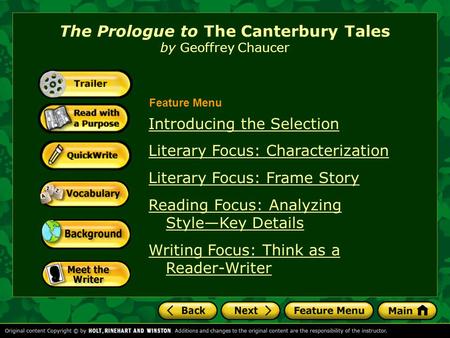 The Prologue to The Canterbury Tales by Geoffrey Chaucer