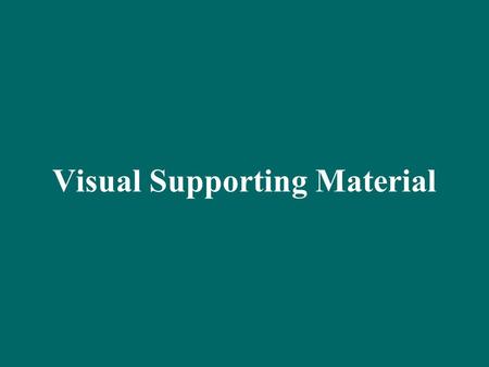 Visual Supporting Material Objectives For Today Enter text Create multiple slides Know the basic rules for Visual Aids.