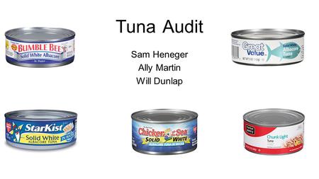 Tuna Audit Sam Heneger Ally Martin Will Dunlap. Flagship Sales Dollar Volume HighMediumLow Core Traffic Cash Machine Under Fire Maintain Rehab Gross Margin.