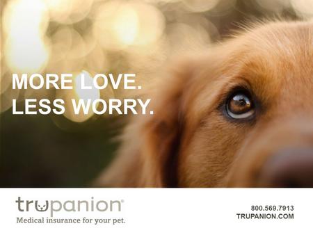 800.569.7913 TRUPANION.COM MORE LOVE. LESS WORRY..