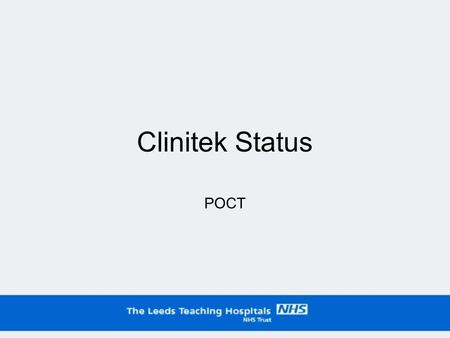 Clinitek Status POCT.