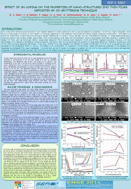 EXPERIMENTAL PROCEDURE MAJOR FINDINGS & DISCUSSIONS