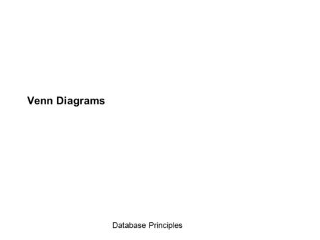 Venn Diagrams Database Principles.