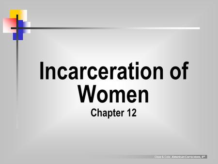 Incarceration of Women