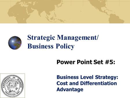 Strategic Management/ Business Policy