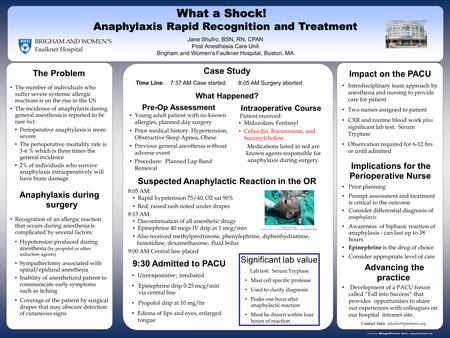 Www.postersession.com The number of individuals who suffer severe systemic allergic reactions is on the rise in the US The incidence of anaphylaxis during.