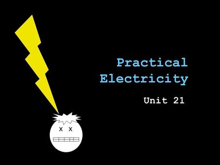 Practical Electricity Unit 21 x. Outline Power »Electrical energy transfer »Resistive dissipation »Summing power Heating effect Paying for electricity.