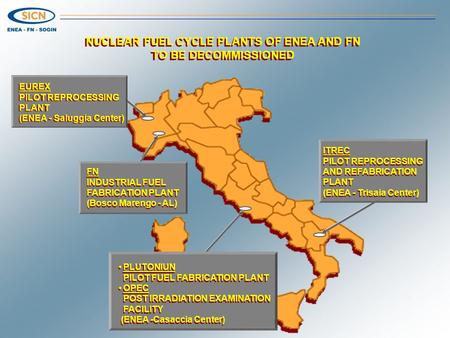 NUCLEAR FUEL CYCLE PLANTS OF ENEA AND FN TO BE DECOMMISSIONED NUCLEAR FUEL CYCLE PLANTS OF ENEA AND FN TO BE DECOMMISSIONED FN INDUSTRIAL FUEL FABRICATION.
