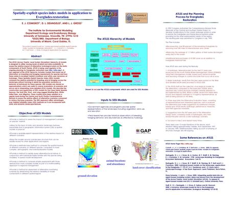 Abstract The ATLSS (Across Trophic Level System Simulation) hierarchy of models is designed to utilize varying levels of detail and data availability to.