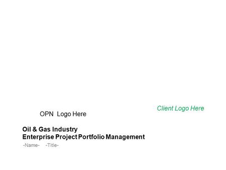 Oil & Gas Industry Enterprise Project Portfolio Management