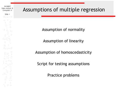 Assumptions of multiple regression