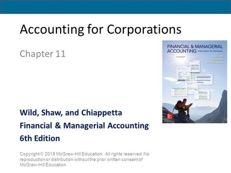 Accounting for Corporations