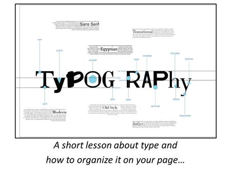 A short lesson about type and how to organize it on your page…