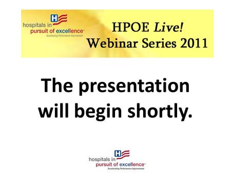 The presentation will begin shortly.. The National Call to Action to Eliminate Health Care Disparities: Hospitals Answering the Call Cincinnati Expecting.