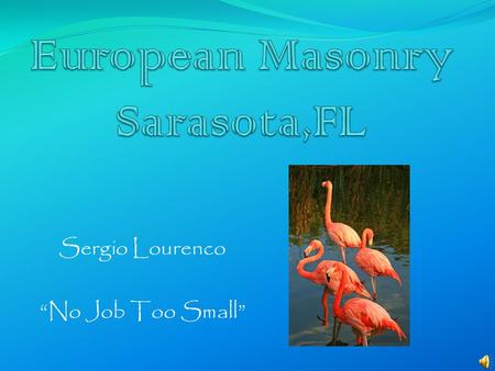 Sergio Lourenco “No Job Too Small”. History Since 1984, I have owned and operated my own masonry construction business, formally known as The Portuguese.