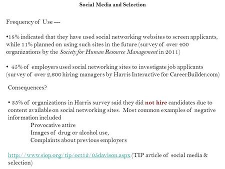 Social Media and Selection