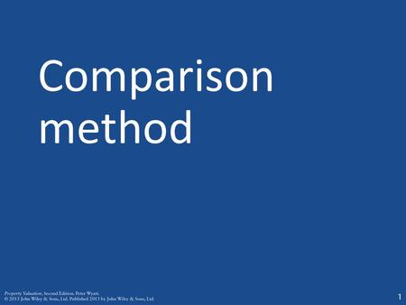 Comparison method 1. INTRODUCTION Comparison Method 2.