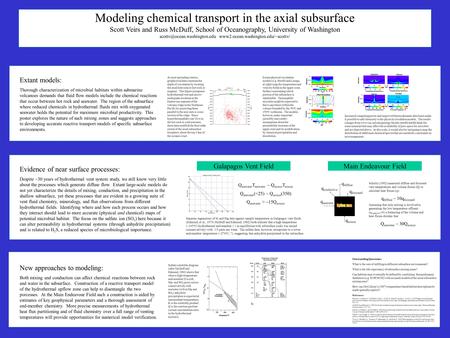 Extant models: Thorough characterization of microbial habitats within submarine volcanoes demands that fluid flow models include the chemical reactions.