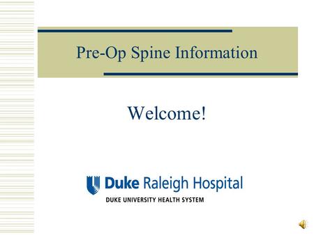 Pre-Op Spine Information