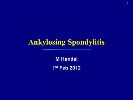 Ankylosing Spondylitis