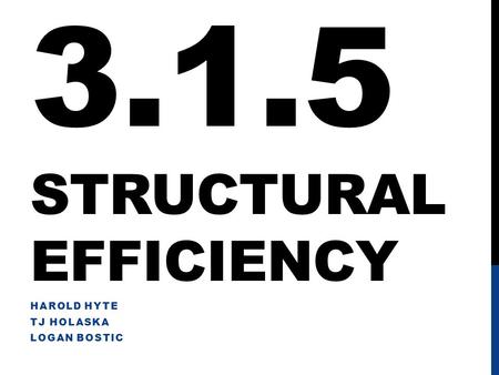 3.1.5 Structural Efficiency