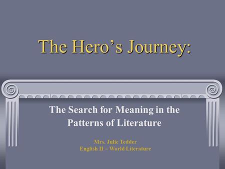 The Search for Meaning in the Patterns of Literature