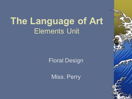 The Language of Art Elements Unit