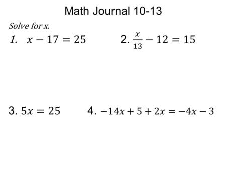 Math Journal 