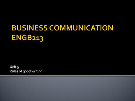 BUSINESS COMMUNICATION ENGB213