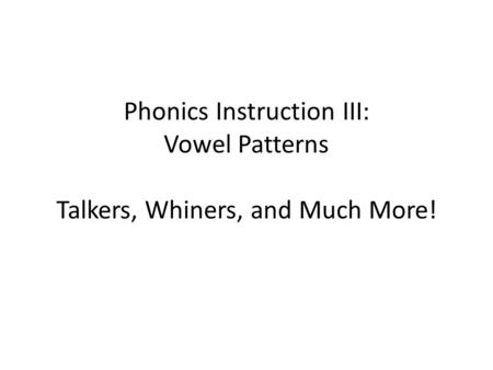 Reviewing Short Vowels Change A Hen to A Fox