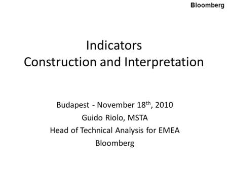 Indicators Construction and Interpretation