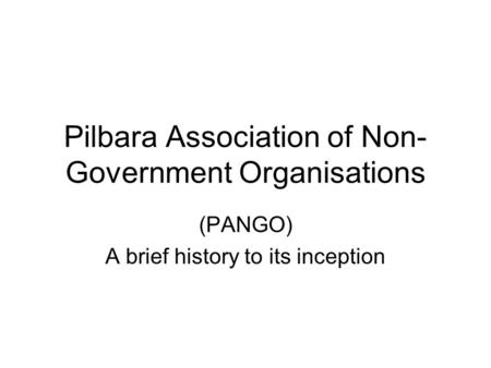 Pilbara Association of Non-Government Organisations