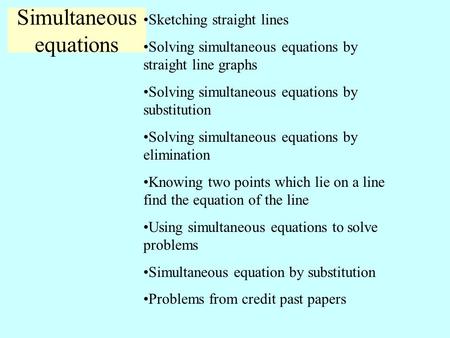 Simultaneous equations