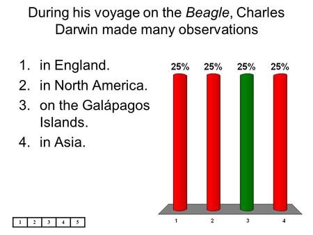 During his voyage on the Beagle, Charles Darwin made many observations