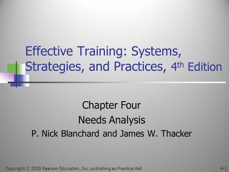 Effective Training: Systems, Strategies, and Practices, 4th Edition