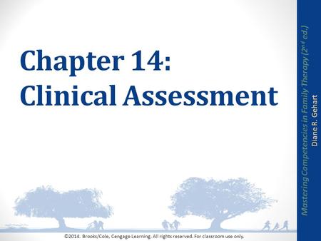 Chapter 14: Clinical Assessment