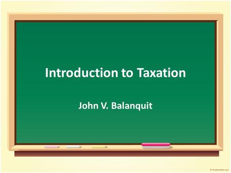 Introduction to Taxation