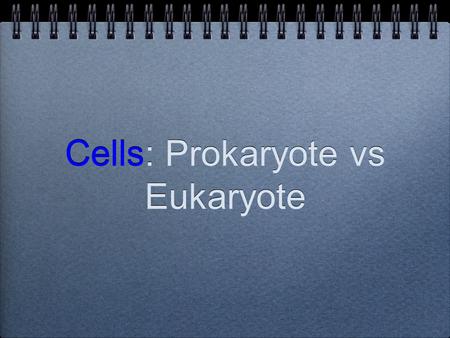 Cells: Prokaryote vs Eukaryote