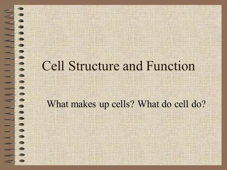 Cell Structure and Function