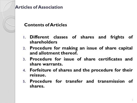 Articles of Association