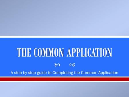 THE COMMON APPLICATION